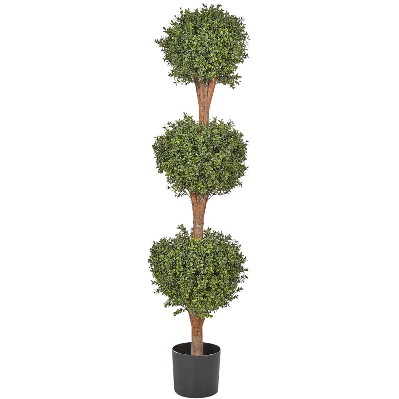 Beliani - Plante Artificielle en Pot Noir Plastique 154 cm Décoration d'Intérieur et Extérieur Buxus Ball Tree