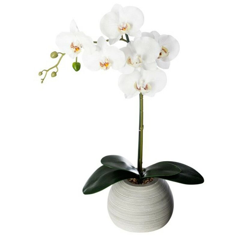 Plante Artificielle en Pot Orchidée 53cm Gris