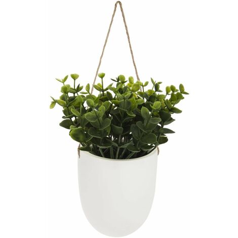 Plante artificielle en pot, suspendue, yukka en pot blanc