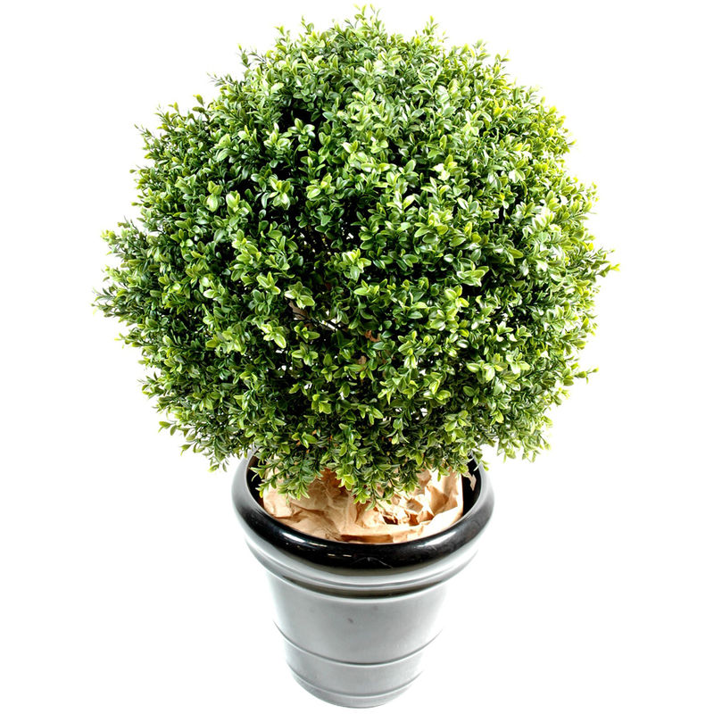 Plante artificielle haute gamme Spécial extérieur / Buis boule artificiel - Dim : H.65 x D.50 cm