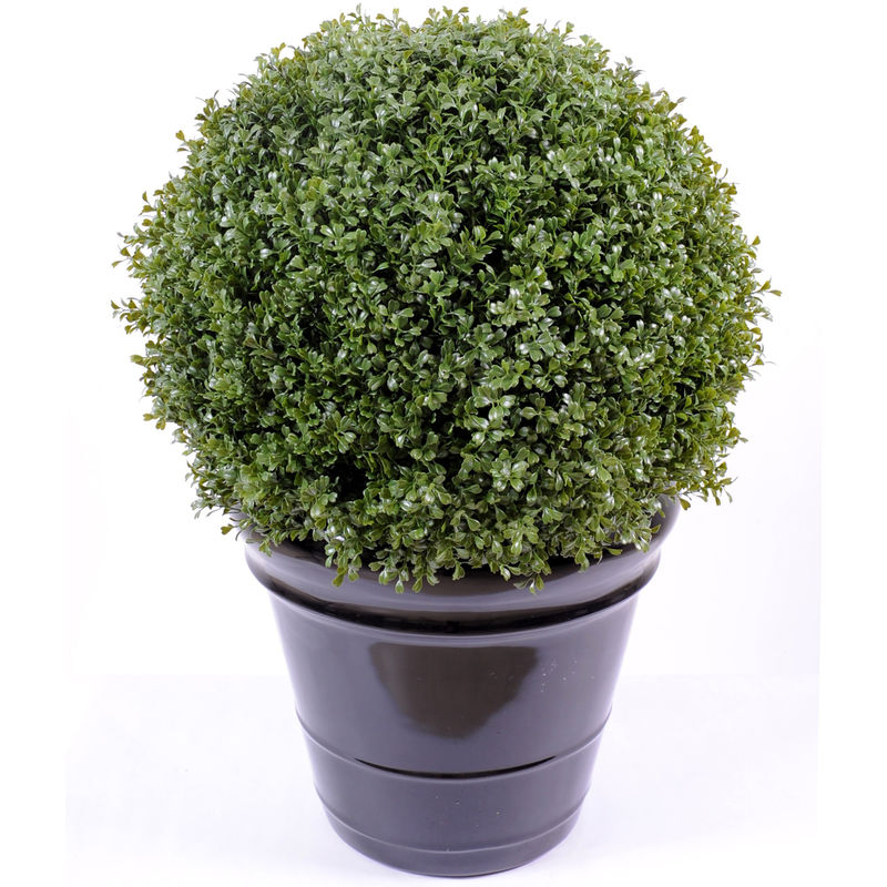 Pegane - Plante artificielle haute gamme Spécial extérieur / Buis boule artificiel - Dim : H.89 x D.65 cm