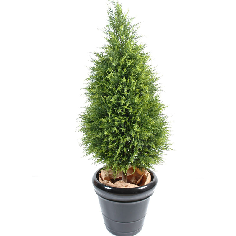 Plante artificielle haute gamme Spécial extérieur / Cyprès coloris vert - Dim : 135 x 60 cm