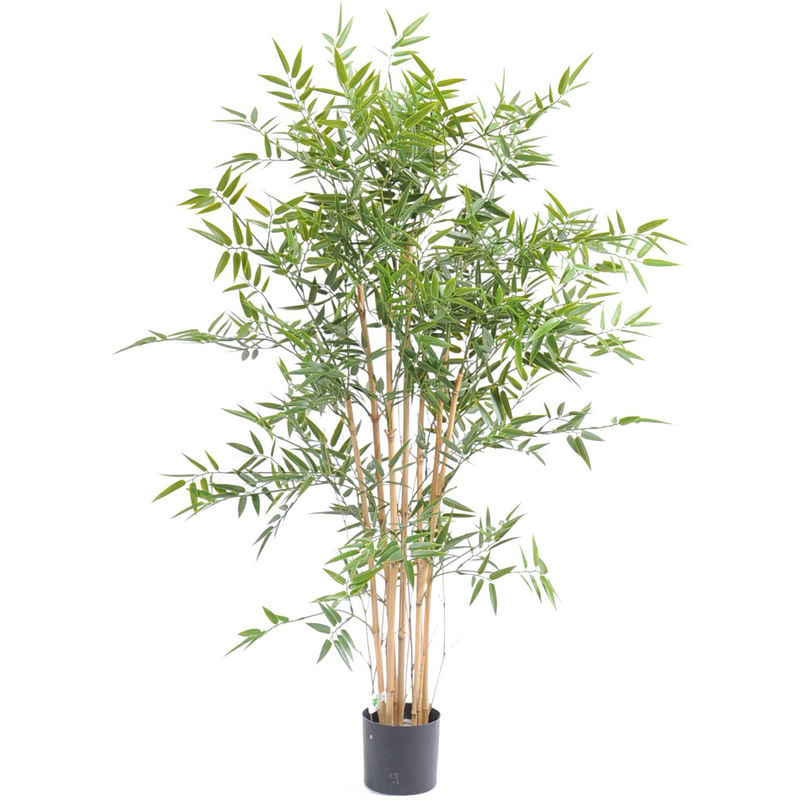 Plante artificielle haute gamme Spécial extérieur en Bambou artificiel, couleur verte - Dim : 120 x 75 cm