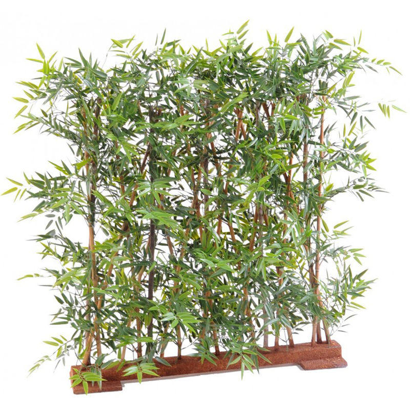 Plante artificielle haute gamme Spécial extérieur/ Haie Bambou artificiel coloris vert - Dim : 110 x 45 x 110 cm