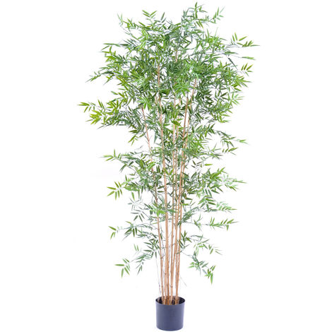 Faux bambou en pot extérieur anti-uv 7 troncs h195cm vert - RETIF
