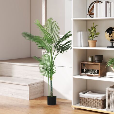 Plante artificielle intérieure 150 cm. palmier arbre artificiel avec pot en plastique et flocage. vert