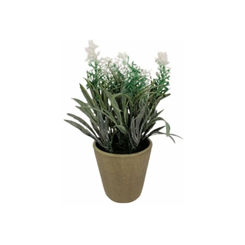 Silumen - Plante artificielle lavande avec pot h. 17cm - Motif 3