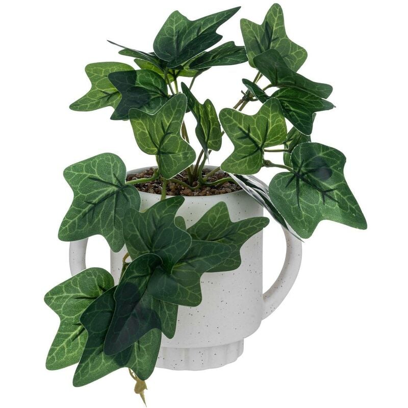 Plante artificielle en pot Olme en céramique H24cm marron cannelle - Atmosphera créateur d'intérieur - Cannelle