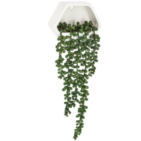 Plante Artificielle Murale "Tombante" 14cm Blanc