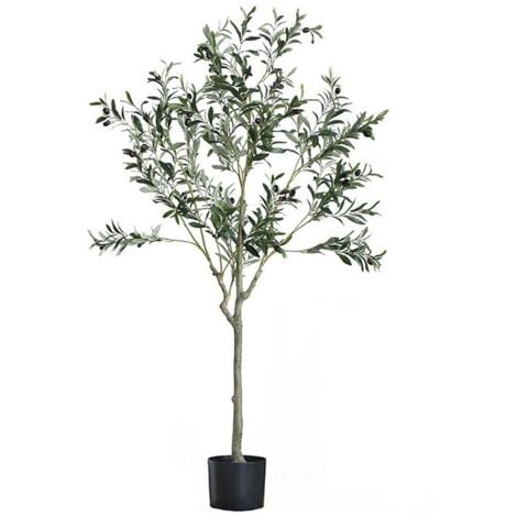 VICMHUANG Plante Artificielle Olivier Artificiel Avec pot tissé Décoration pour Intérieur Extérieur H150cm