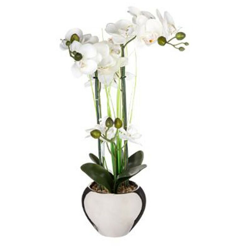 Atmosphera - Plante Artificielle Orchidée 53cm Argent