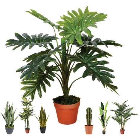 Plante Artificielle Philodendron 70cm avec pot  Plantes en plastique pour la décoration de jardin intérieur et extérieur