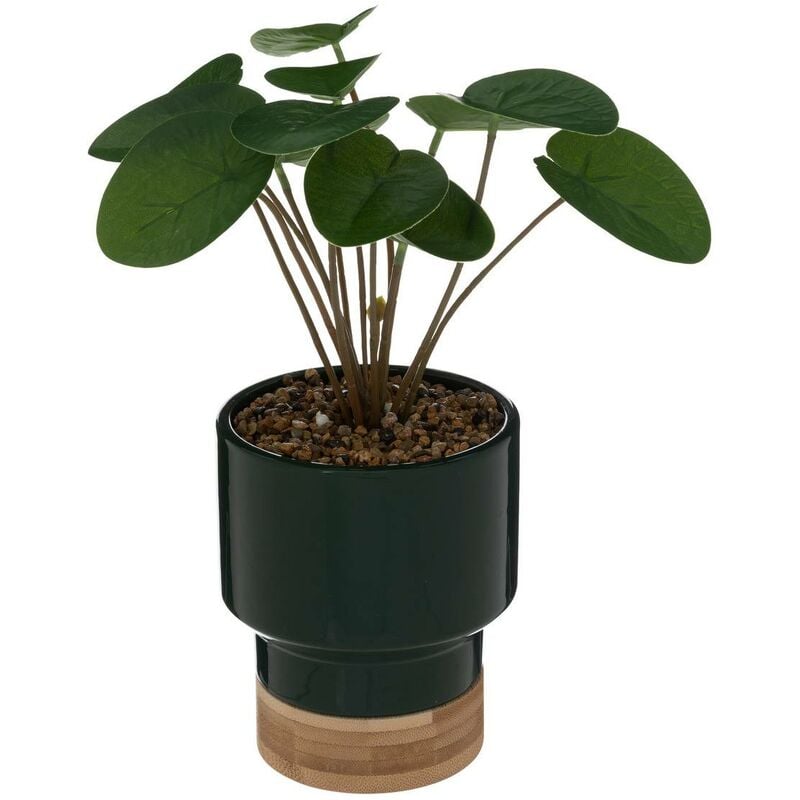 Plante artificielle Le collectionneur en céramique & bambou H26cm vert foncé Atmosphera créateur d'intérieur - Vert foncé