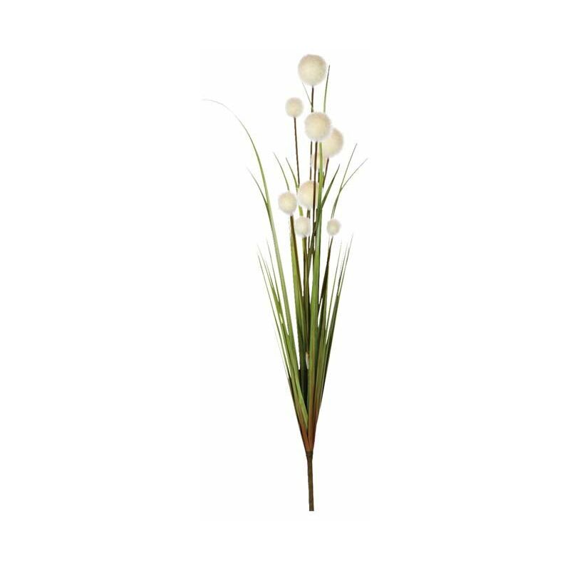 Silumen - Plante Artificielle Roseau Rond 91cm Blanc|Vert
