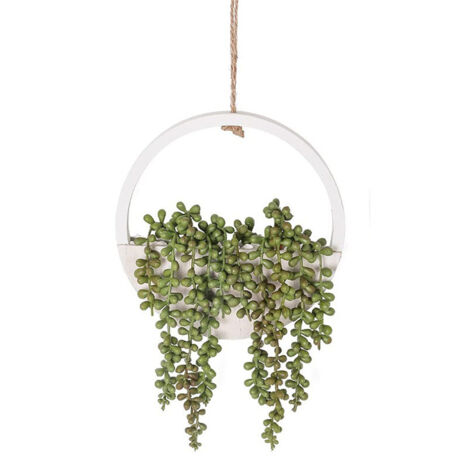 Plante artificielle suspendue décorative, coloris vert, décoration murale intérieure