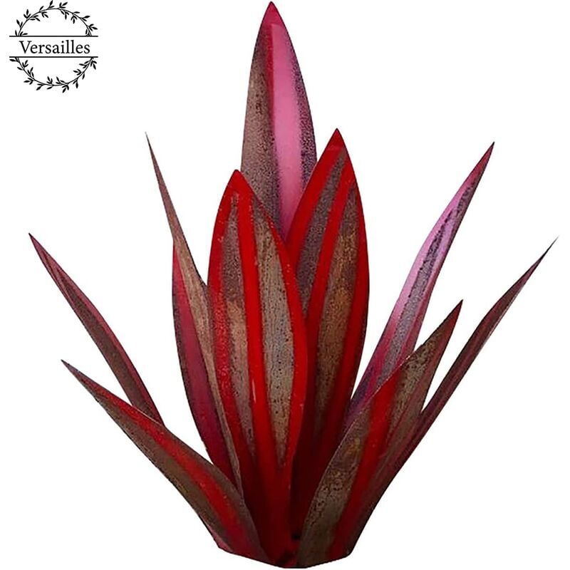 Fei Yu - Plante d'agave en métal, pour la décoration de jardin, rouge, sculpture rustique de Tequila, adaptée pour l'intérieur, ornements de pelouse