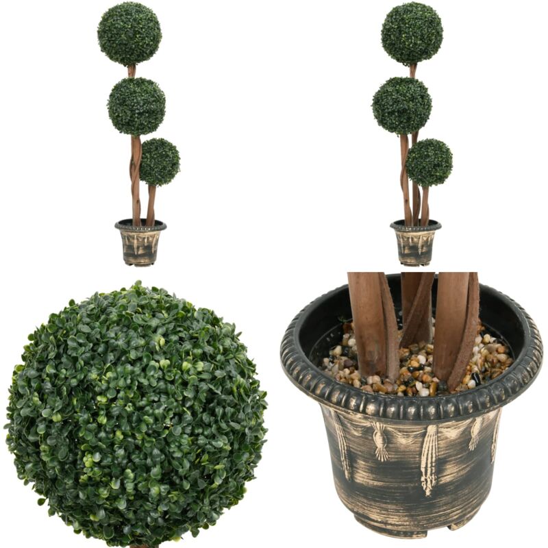 Vidaxl - Plante de buis artificiel avec pot Forme de boule Vert 119 cm - Plante Artificielle - Plante De Buis - Décoration Intérieure - Verdure