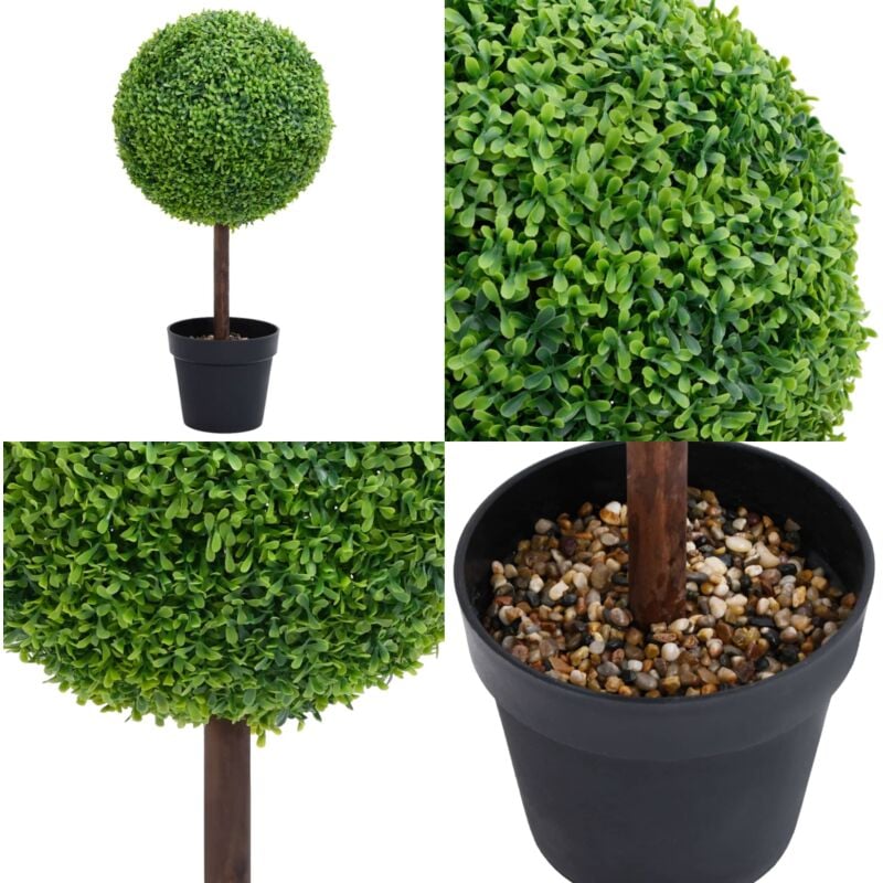 Vidaxl - Plante de buis artificiel avec pot Forme de boule Vert 50 cm - Plante Artificielle - Plante De Buis - Décoration Intérieure - Fleur