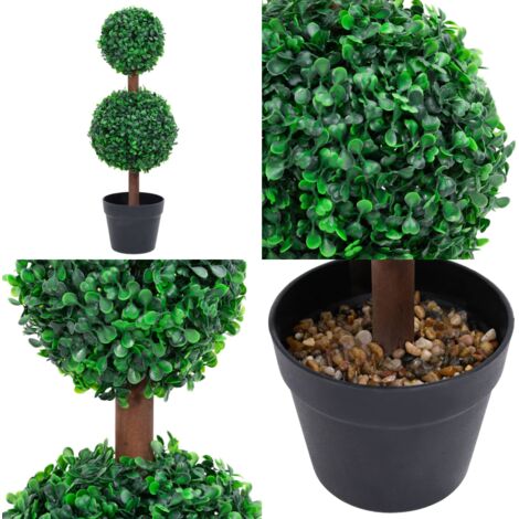 Plante de buis artificiel avec pot Forme de boule Vert 60 cm - Plante Artificielle - Plante De Buis - Décoration Intérieure - Fleur Artificielle - Verdure Artificielle - Home & Living