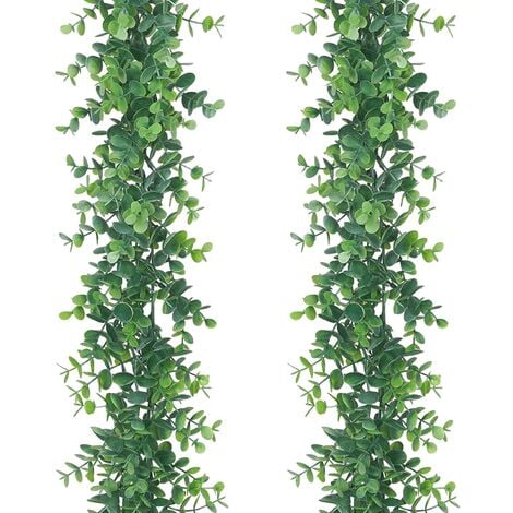 CANVAS - Guirlande de Noël illuminée à DEL en feuilles d'eucalyptus,  artificielle, 9 pi