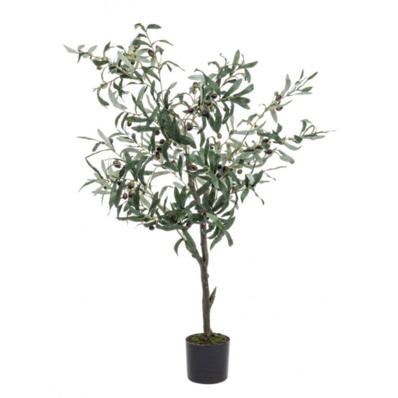 Plante d'olivier avec pot noir 120h cm