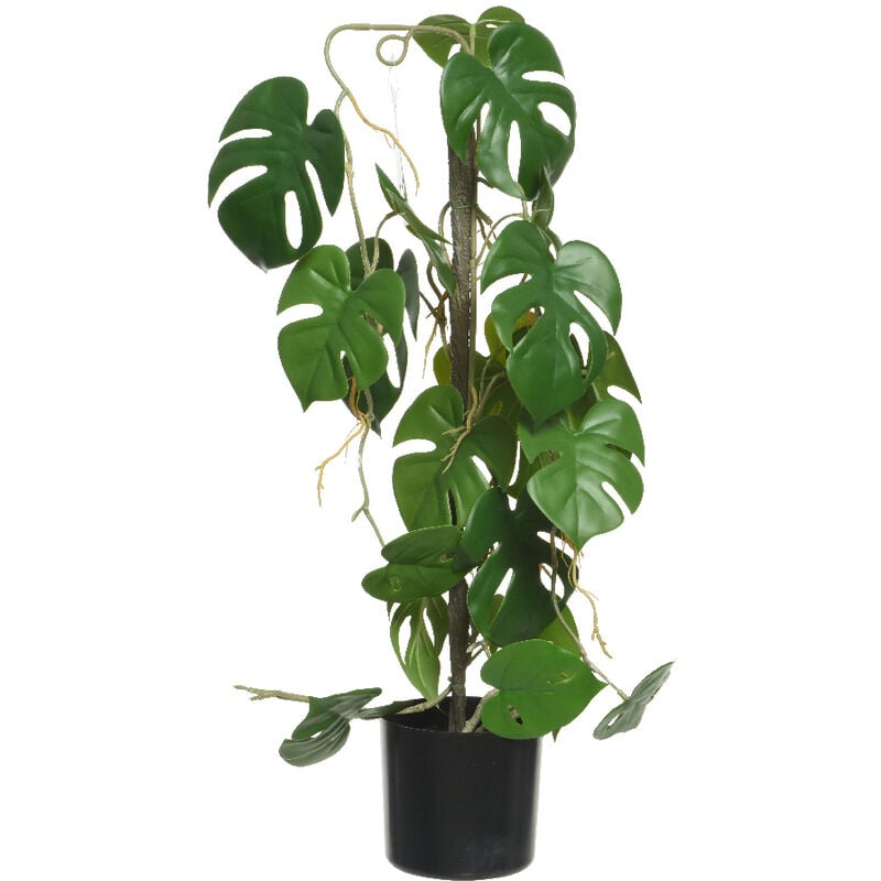 Iperbriko - Plante Monstera en polyester avec pot 31x20x63,5h cm