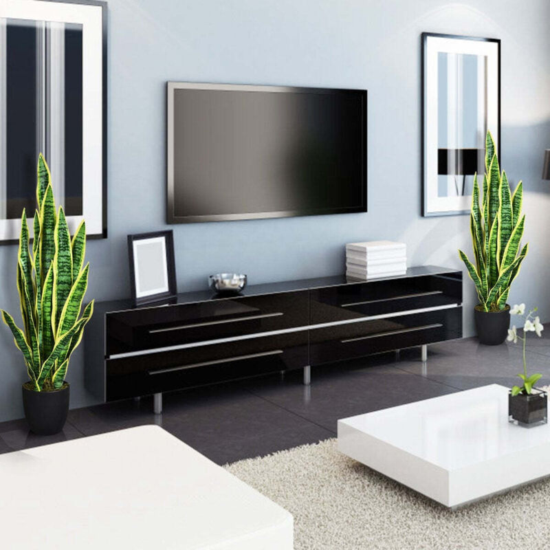 Northix - Plante serpent artificielle avec pot robuste fausse agave plante artificielle pour la maison et le bureau 90 cm jaune
