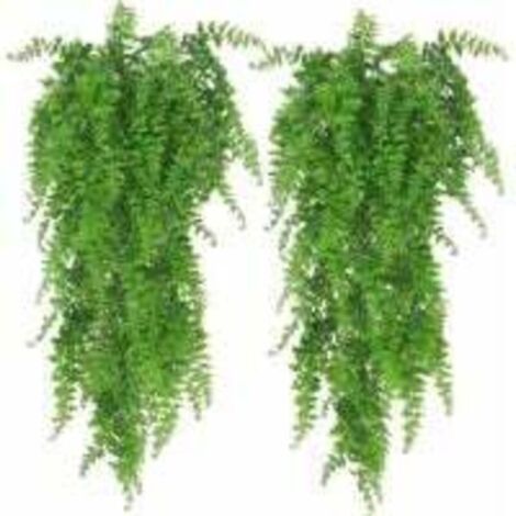 Plante suspendue artificielle – 2 pièces de feuilles de lierre artificielles pour intérieur et extérieur, décoration verte pour salon, jardin, mariage