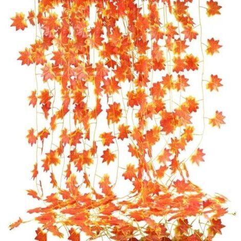 Plante verte artificielle 12 Pcs Automne Vignes Feuilles D'automne Guirlande Décoration 98 FT Soie Artificielle Feuille D'érable Faux Vignes Thanksgiving Guirlande Automne pour La Maison De Mariage Ja