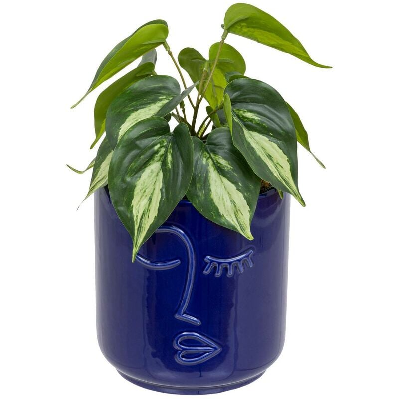 Atmosphera - Plante artificielle Soleya H30cm bleu marine créateur d'intérieur
