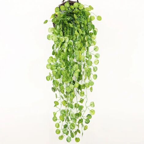 Plante verte artificielle de lierre, feuilles de rotin suspendues, décor mural de jardin extérieur de maison, 90cm 2pcs