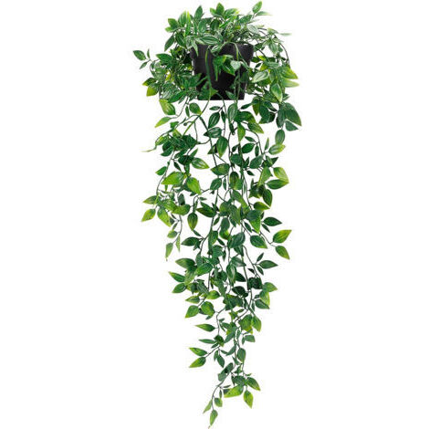 Plante verte artificielle suspendue 70 cm – 5 bifurcations – Décoration intérieure et extérieure – Pot non inclus