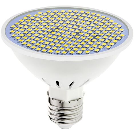 Plantengroeilamp - 200 LED warmwitte plantengroeilamp - LED-lamp - Bloeilamp - Warm wit 3000K - Enkele lamp - Geschikt voor kleine kweekbakken, kweektenten en doe-het-zelf hydrocultuur - 9.3 x 8cm