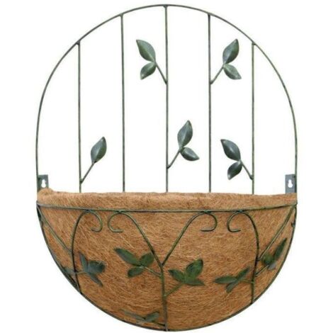 Planter 34 cm Basket With Trellis Leaf Wall Mounted Garden Pride