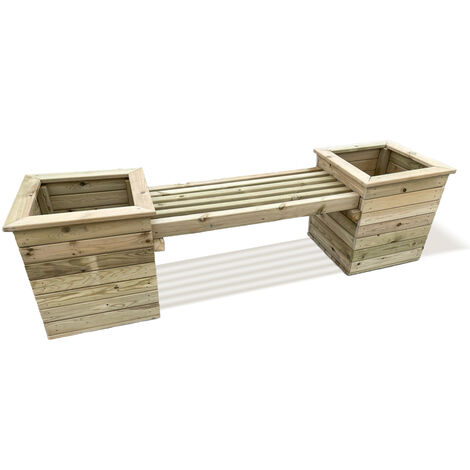 Planter Bench - Timber - L51 x W194 x H55 cm - Minimal Assembly Required