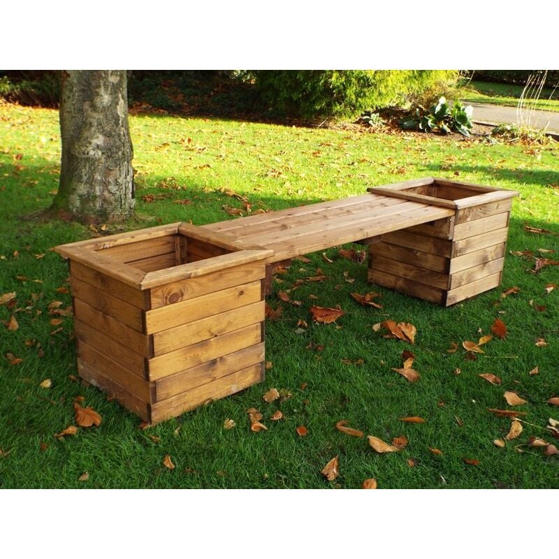 Planter Bench, wooden garden planters with bench seat, fully assembled