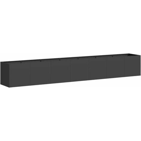 Planter Black 280x40x40 cm Cold-rolled Steel vidaXL