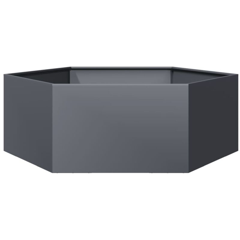 Garden Planter Anthracite Hexagon 138x120x45 Cm Steel Vidaxl