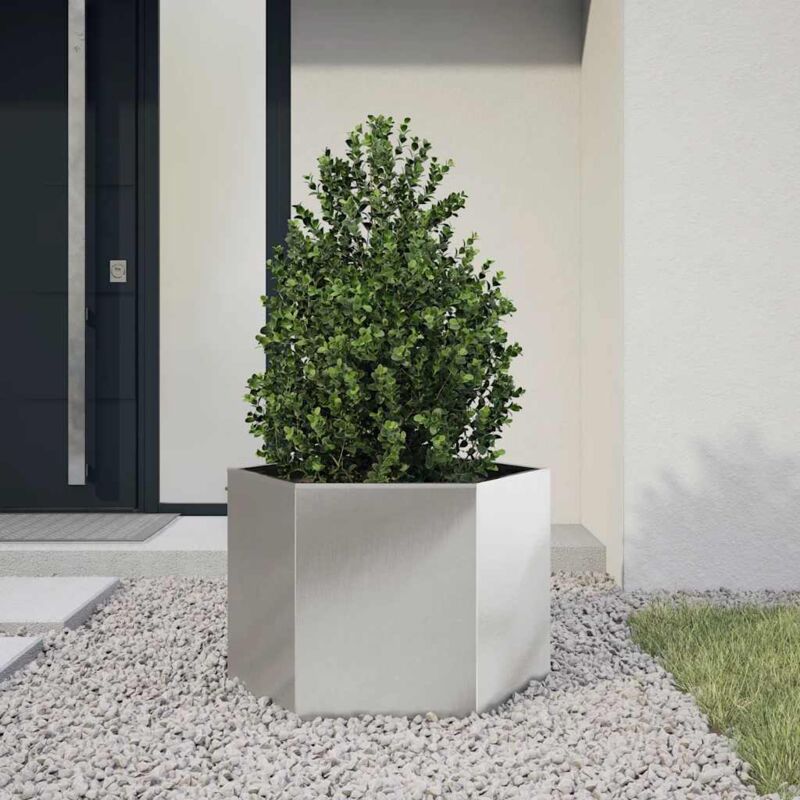 Garden Planter Hexagon 69x60x45 cm Stainless Steel Vidaxl
