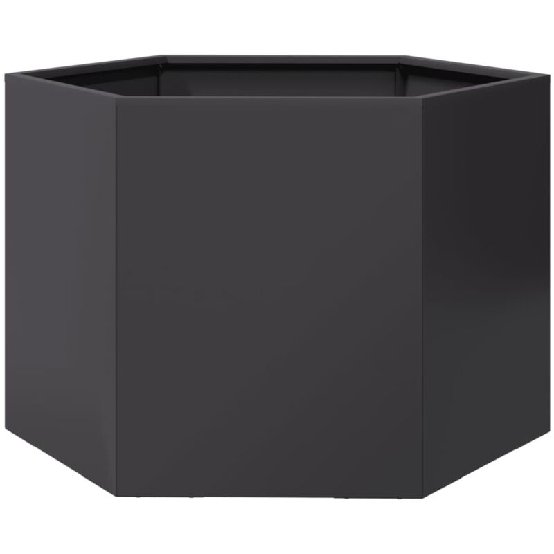 Garden Planter Black Hexagon 69x60x45 cm Steel Vidaxl