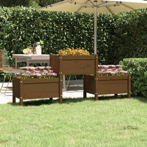 Planter Honey Brown 178.5x44x75 cm Solid Wood Pine vidaXL