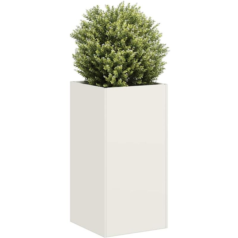 Planter White 40x40x80 Cm Cold-rolled Steel Vidaxl