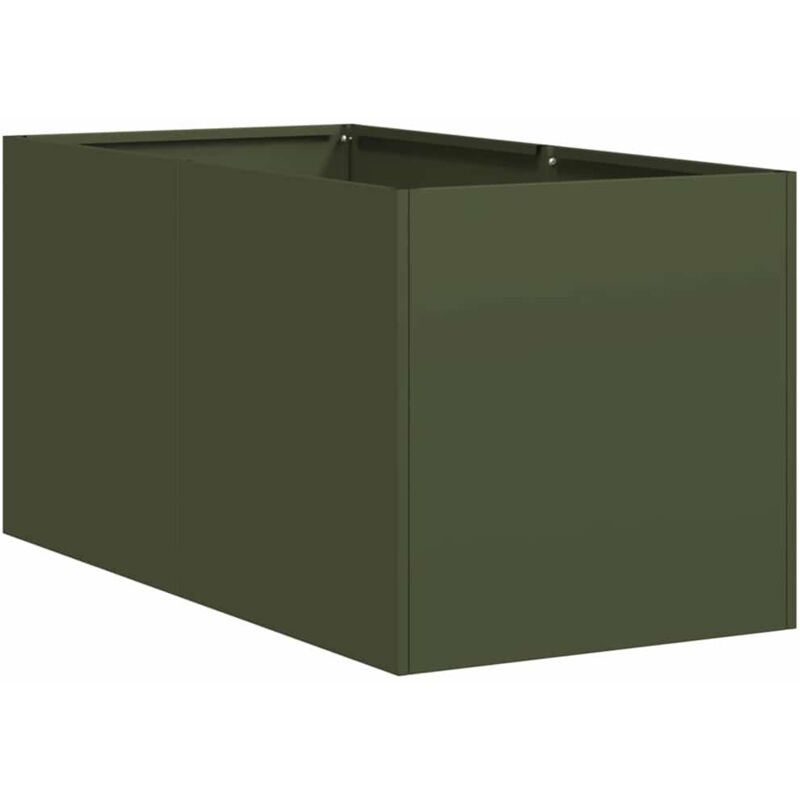Planter Olive Green 40x80x40 Cm Cold-rolled Steel Vidaxl