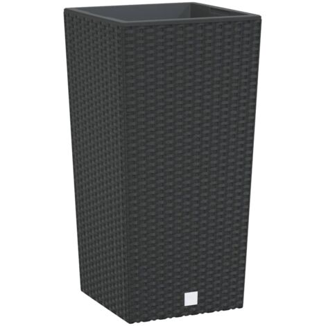 Planter with Removable Inner Anthracite 11 / 26.5 L PP Rattan vidaXL