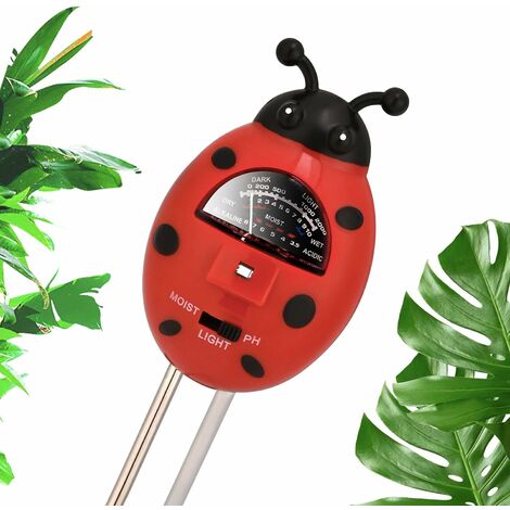 Plantes à Gazon intérieur et extérieur (Aucune Batterie nécessaire) 3 en 1 testeur de Sol Mètre d'humidité, Lumière et Testeur de pH Acidité, pour Fleurs/Herbe/Plante/Jardin/Ferme/pelouse,