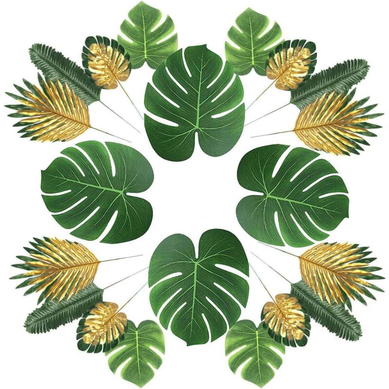 Galozzoit - Plantes artificielles 66 Morceaux 6 Feuilles Palmier Artificiel,Fausses Feuilles,Tiges et Feuilles,Simulation Plantes Tropicales,FêTe