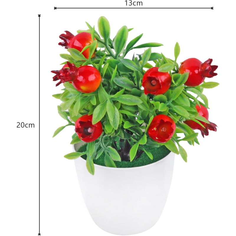 Plantes artificielles Bonsaï Orange Grenade Arbre fruitier Décoration de rebord de fenêtre Cour en plastique Fausses plantes Pot pour la décoration
