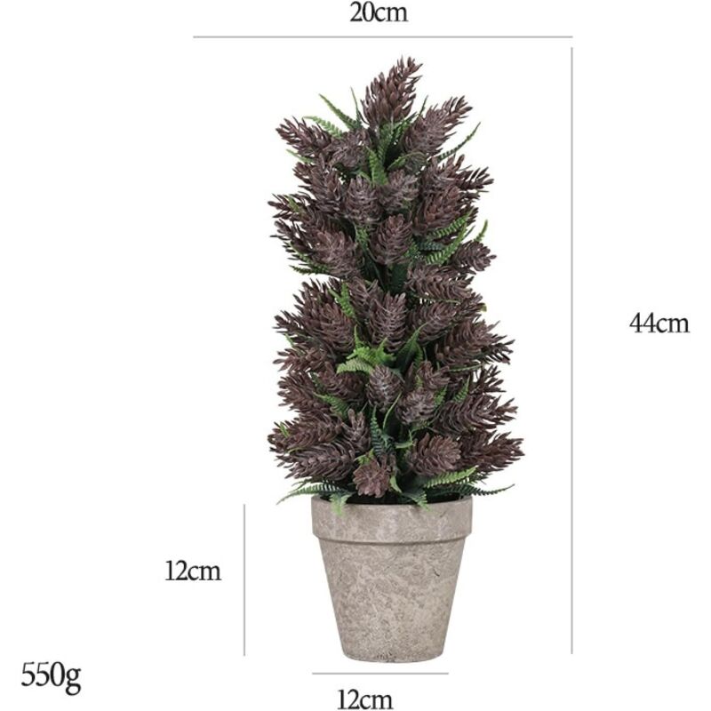 Plantes Artificielles Cône De Pin en Laine Plus Haute Tour Arbre Nouveau Pot De Pulpe Plante Verte en Pot Bureau Maison Simulation Plante Marron