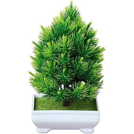 Plantes artificielles en pot - Pot de fleurs en plastique - Décoration intérieure et extérieure - Maison, balcon ou bureau - Vert