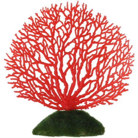 Plantes de corail artificielles en plastique ornementales pour aquarium sous-marin, décoration rouge